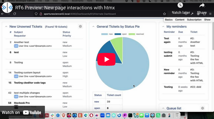 Developer Preview: Request Tracker 6