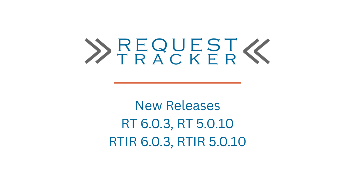 RT and RTIR 6.0.3 and 5.0.10 Released